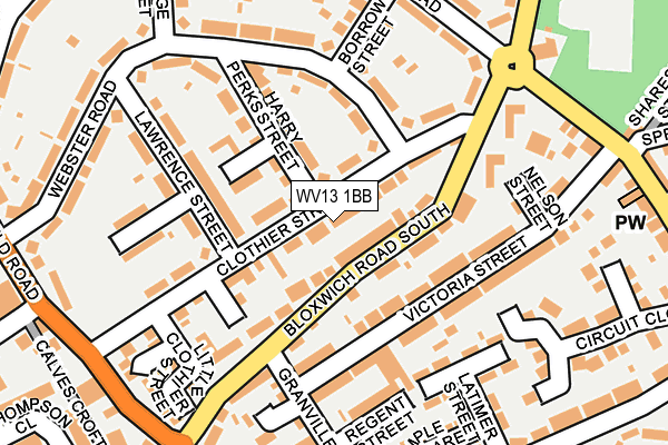 WV13 1BB map - OS OpenMap – Local (Ordnance Survey)