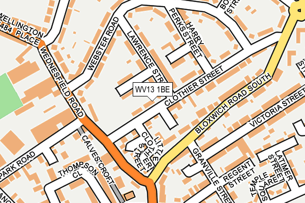 WV13 1BE map - OS OpenMap – Local (Ordnance Survey)
