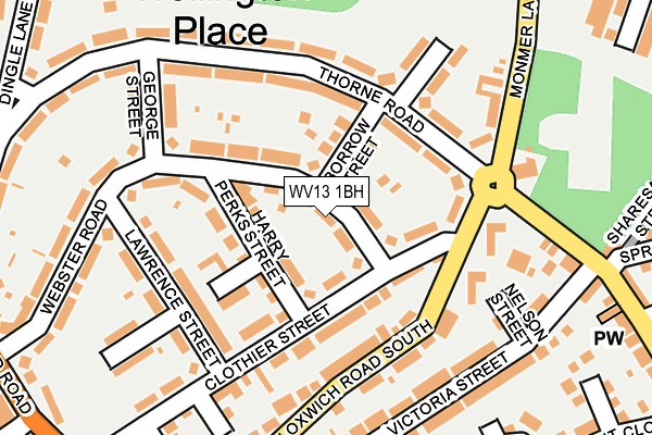 WV13 1BH map - OS OpenMap – Local (Ordnance Survey)