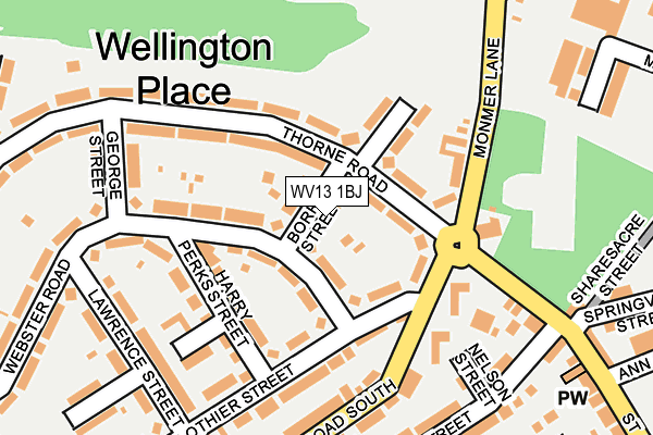 WV13 1BJ map - OS OpenMap – Local (Ordnance Survey)