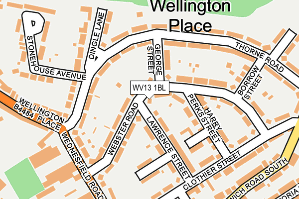 WV13 1BL map - OS OpenMap – Local (Ordnance Survey)
