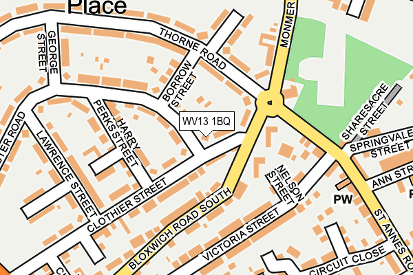 WV13 1BQ map - OS OpenMap – Local (Ordnance Survey)