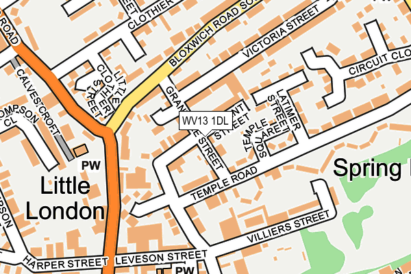 WV13 1DL map - OS OpenMap – Local (Ordnance Survey)