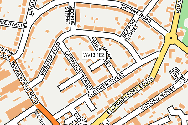 WV13 1EZ map - OS OpenMap – Local (Ordnance Survey)