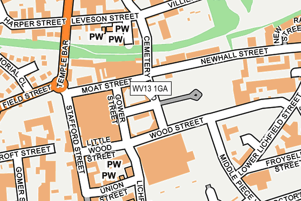 WV13 1GA map - OS OpenMap – Local (Ordnance Survey)