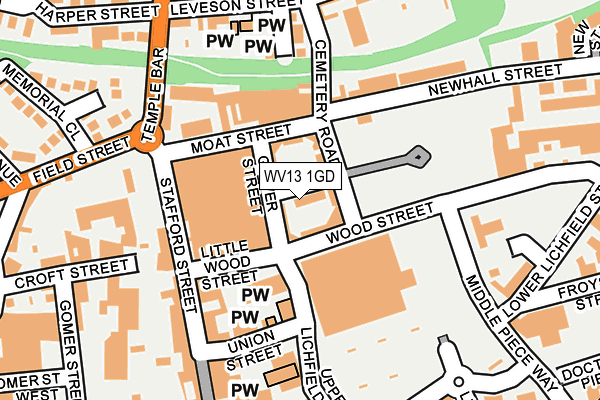 WV13 1GD map - OS OpenMap – Local (Ordnance Survey)