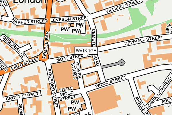 WV13 1GE map - OS OpenMap – Local (Ordnance Survey)