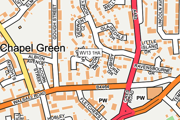 WV13 1HA map - OS OpenMap – Local (Ordnance Survey)