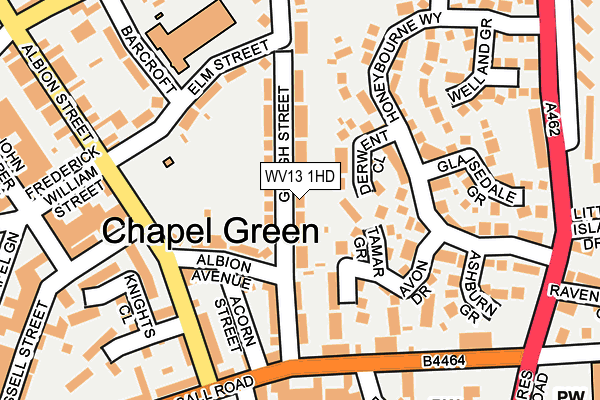 WV13 1HD map - OS OpenMap – Local (Ordnance Survey)