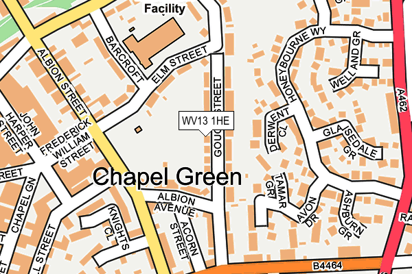 WV13 1HE map - OS OpenMap – Local (Ordnance Survey)