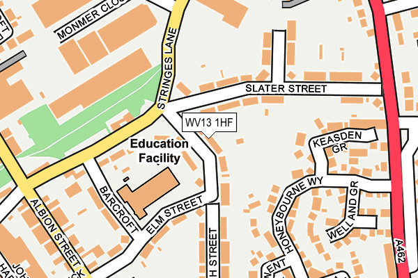 WV13 1HF map - OS OpenMap – Local (Ordnance Survey)