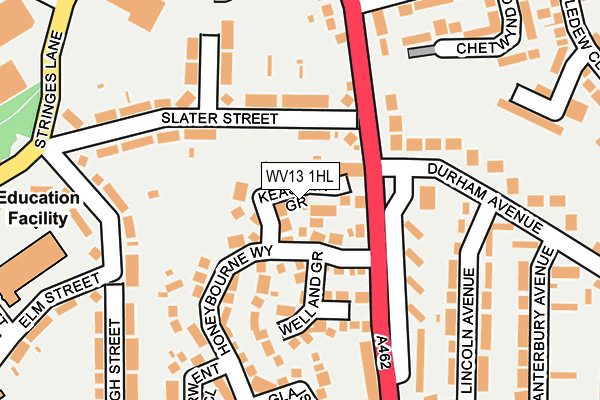WV13 1HL map - OS OpenMap – Local (Ordnance Survey)