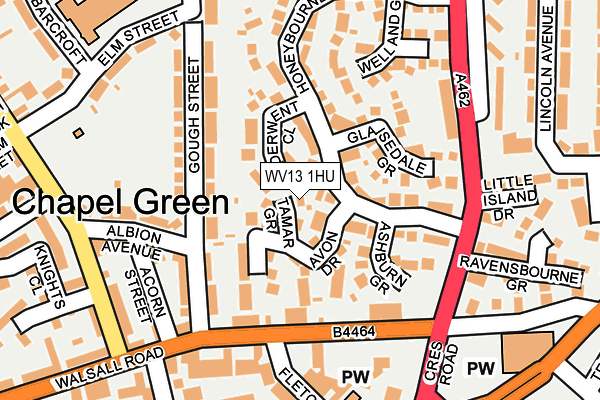 WV13 1HU map - OS OpenMap – Local (Ordnance Survey)