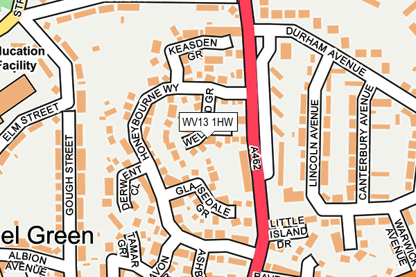 WV13 1HW map - OS OpenMap – Local (Ordnance Survey)