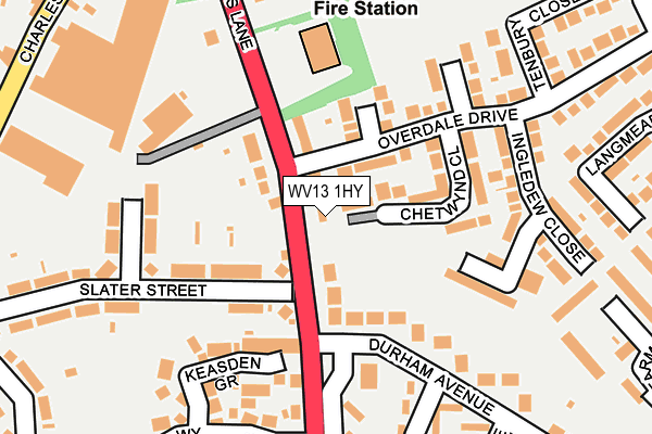 WV13 1HY map - OS OpenMap – Local (Ordnance Survey)