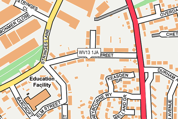 WV13 1JA map - OS OpenMap – Local (Ordnance Survey)