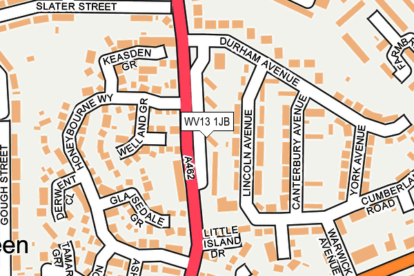 WV13 1JB map - OS OpenMap – Local (Ordnance Survey)