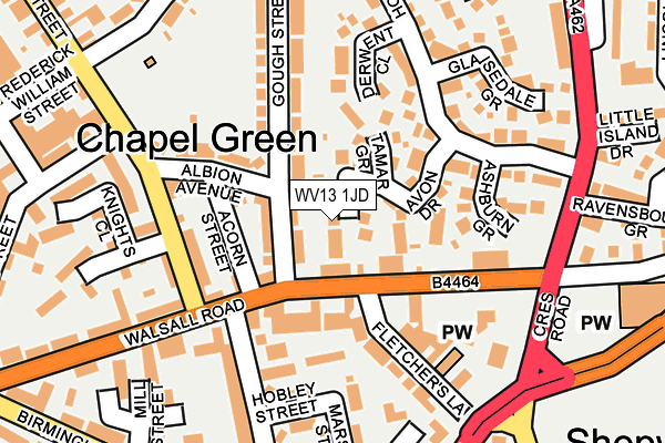 WV13 1JD map - OS OpenMap – Local (Ordnance Survey)