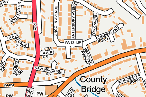 WV13 1JE map - OS OpenMap – Local (Ordnance Survey)