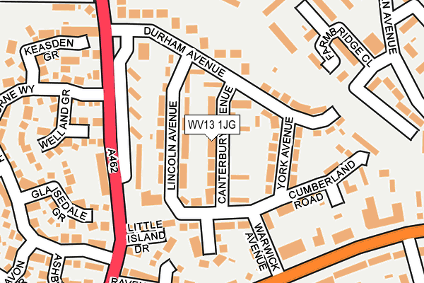 WV13 1JG map - OS OpenMap – Local (Ordnance Survey)