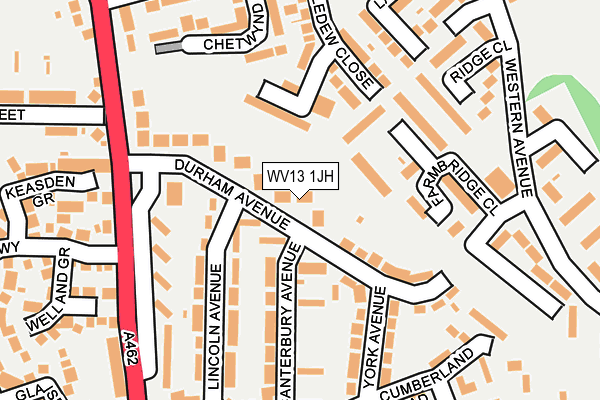 WV13 1JH map - OS OpenMap – Local (Ordnance Survey)