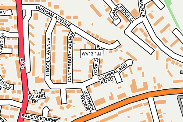 WV13 1JJ map - OS OpenMap – Local (Ordnance Survey)