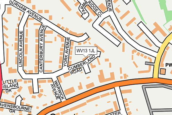 WV13 1JL map - OS OpenMap – Local (Ordnance Survey)