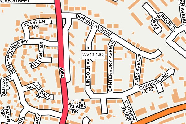 WV13 1JQ map - OS OpenMap – Local (Ordnance Survey)