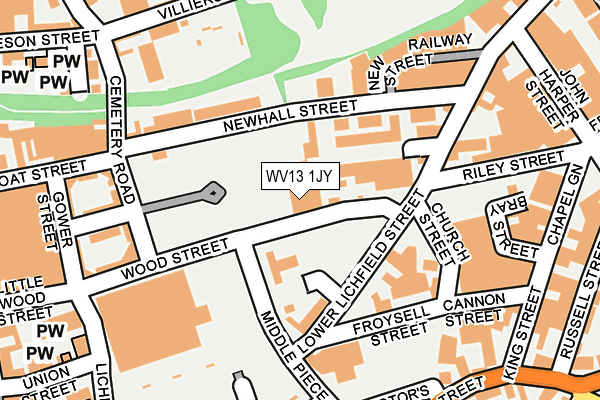 WV13 1JY map - OS OpenMap – Local (Ordnance Survey)