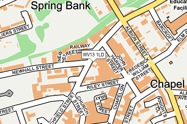 WV13 1LD map - OS OpenMap – Local (Ordnance Survey)