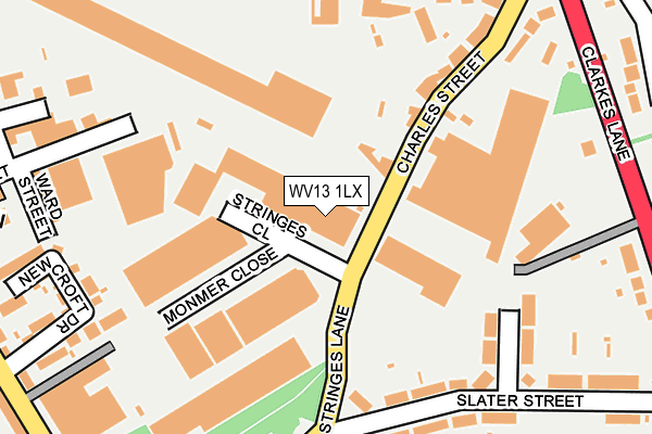 WV13 1LX map - OS OpenMap – Local (Ordnance Survey)