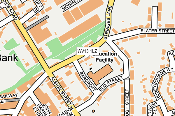 WV13 1LZ map - OS OpenMap – Local (Ordnance Survey)