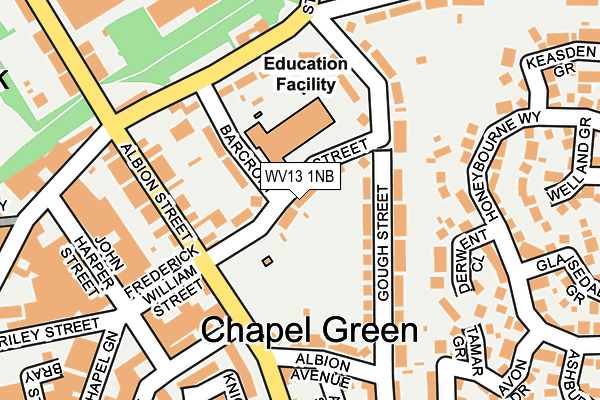 WV13 1NB map - OS OpenMap – Local (Ordnance Survey)