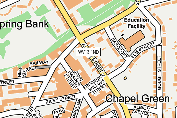 WV13 1ND map - OS OpenMap – Local (Ordnance Survey)
