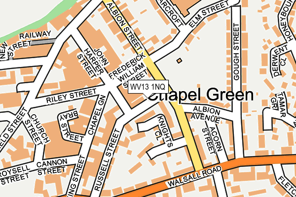 WV13 1NQ map - OS OpenMap – Local (Ordnance Survey)