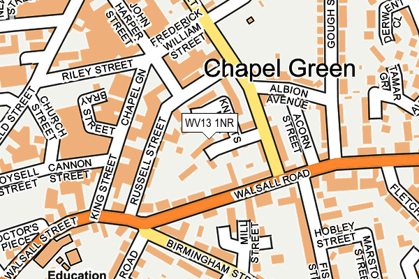 WV13 1NR map - OS OpenMap – Local (Ordnance Survey)