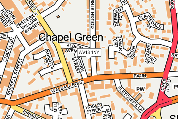WV13 1NY map - OS OpenMap – Local (Ordnance Survey)