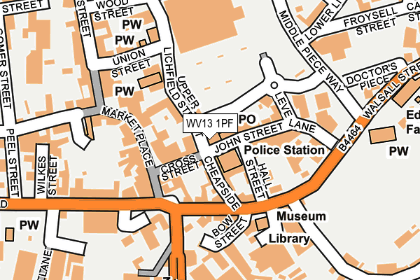 WV13 1PF map - OS OpenMap – Local (Ordnance Survey)