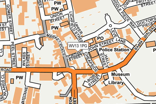 WV13 1PG map - OS OpenMap – Local (Ordnance Survey)