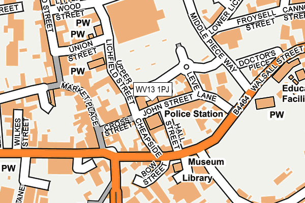 WV13 1PJ map - OS OpenMap – Local (Ordnance Survey)