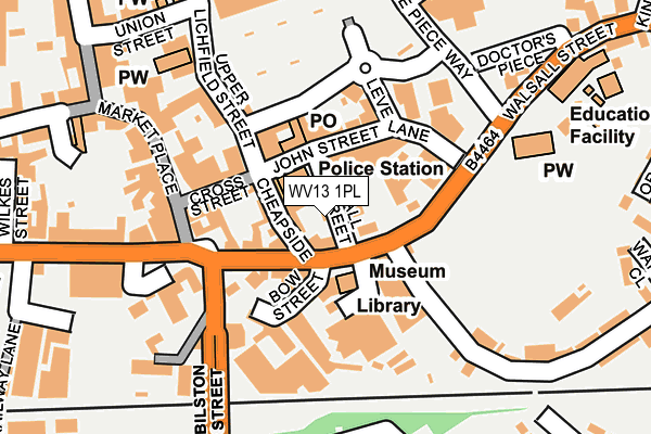 WV13 1PL map - OS OpenMap – Local (Ordnance Survey)