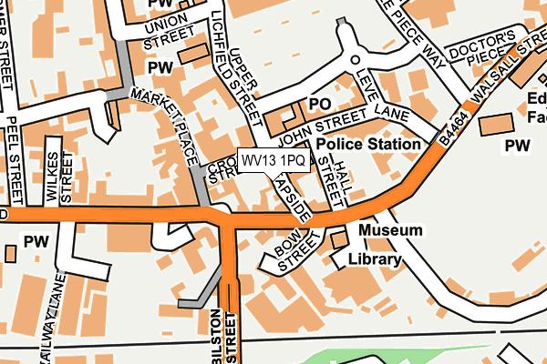 WV13 1PQ map - OS OpenMap – Local (Ordnance Survey)