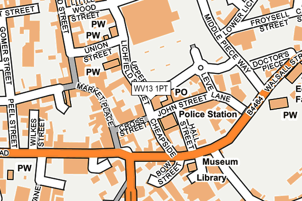 WV13 1PT map - OS OpenMap – Local (Ordnance Survey)