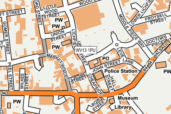 WV13 1PU map - OS OpenMap – Local (Ordnance Survey)