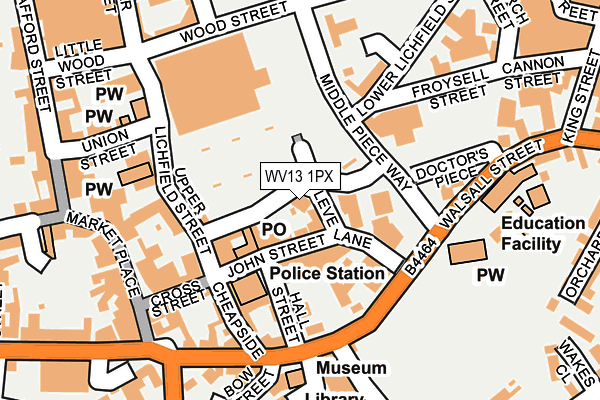 WV13 1PX map - OS OpenMap – Local (Ordnance Survey)
