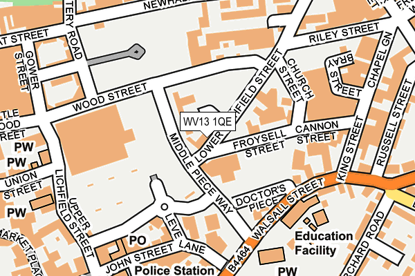 WV13 1QE map - OS OpenMap – Local (Ordnance Survey)