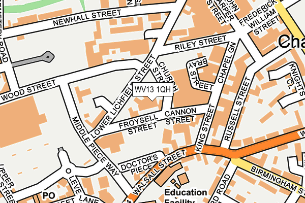 WV13 1QH map - OS OpenMap – Local (Ordnance Survey)