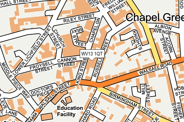 WV13 1QT map - OS OpenMap – Local (Ordnance Survey)