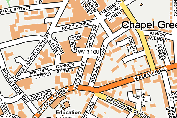 WV13 1QU map - OS OpenMap – Local (Ordnance Survey)