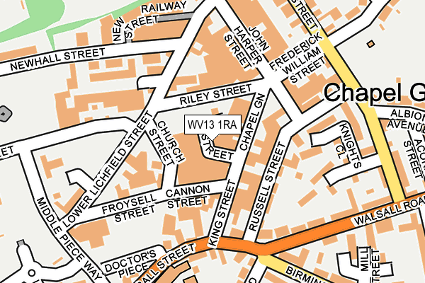 WV13 1RA map - OS OpenMap – Local (Ordnance Survey)